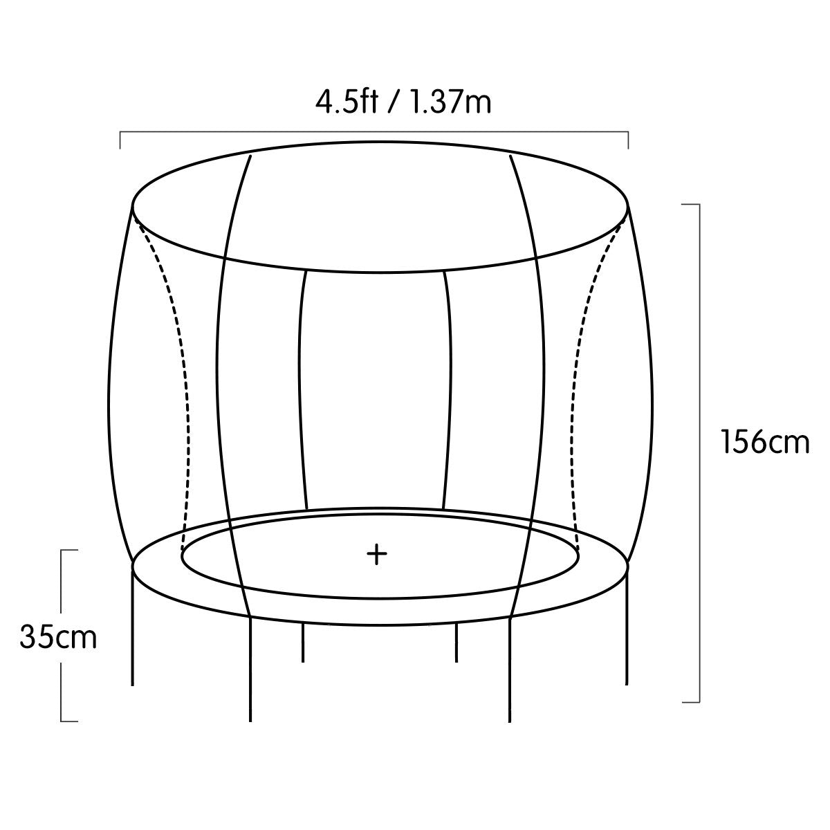 4.5ft Trampoline Round Free Safety Net Spring Pad Cover Mat Outdoor Red