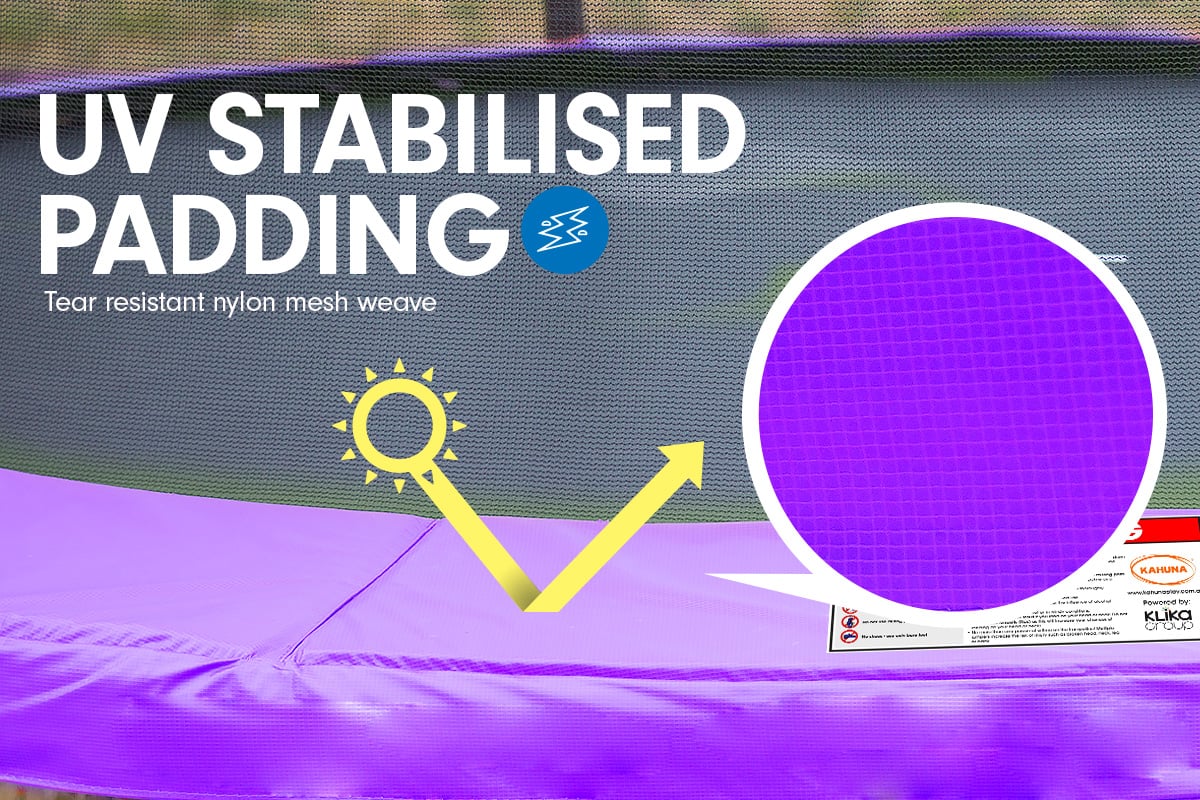 Classic 6ft Trampoline Free Ladder Spring Mat Net Safety Pad Cover Round Enclosure Basketball Set - Purple