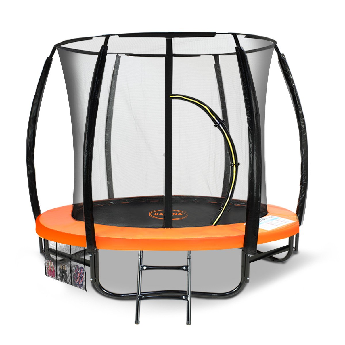 8ft Trampoline With Spring Mat Pad Net Outdoor - Orange