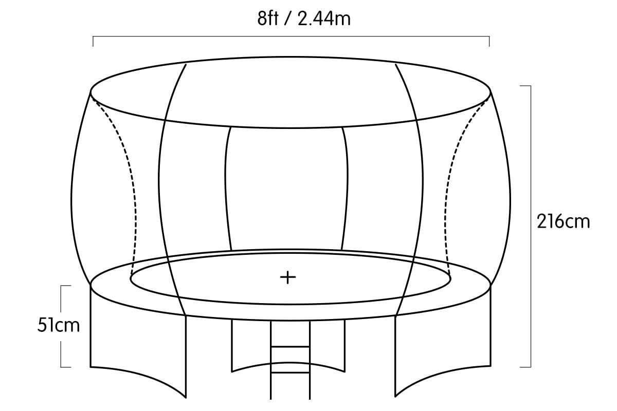8ft Outdoor Rainbow Trampoline For Kids And Children Suited For Fitness Exercise Gymnastics With Safety Enclosure