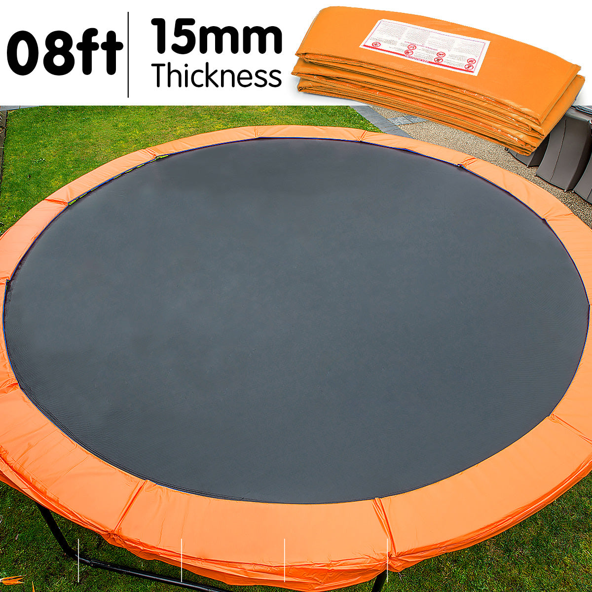 8ft Trampoline Replacement Pad Round - Orange