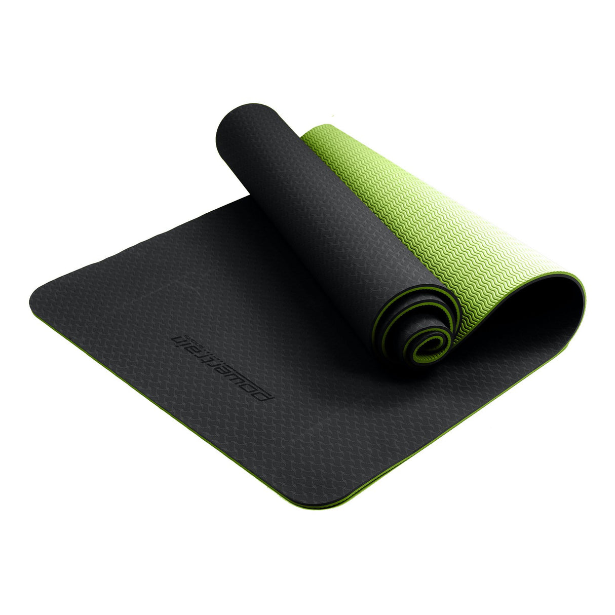 Eco-Friendly TPE Pilates Exercise Yoga Mat 8mm - Black Green