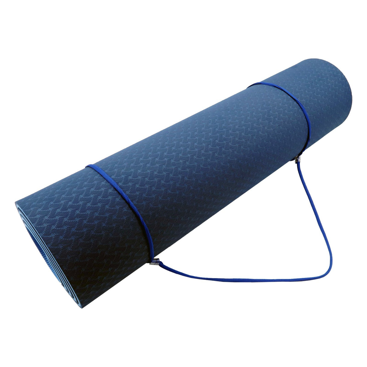 Eco-friendly Dual Layer 8mm Yoga Mat | Dark Blue | Non-slip Surface And Carry Strap For Ultimate Comfort And Portability
