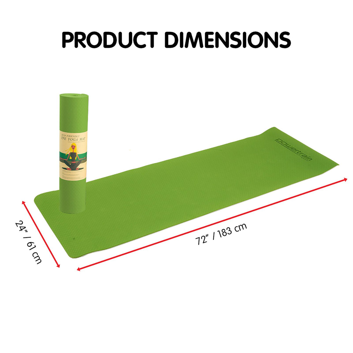 Eco-friendly Dual Layer 8mm Yoga Mat | Lime Green | Non-slip Surface, And Carry Strap For Ultimate Comfort And Portability