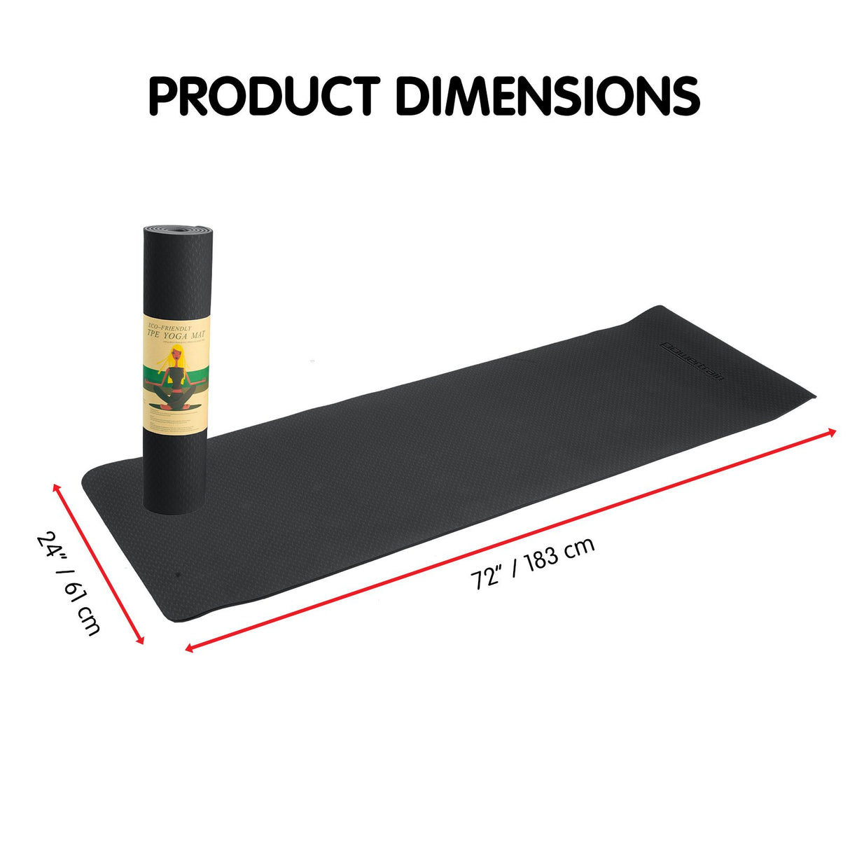 Eco-friendly Dual Layer 6mm Yoga Mat | Midnight | Non-slip Surface And Carry Strap For Ultimate Comfort And Portability