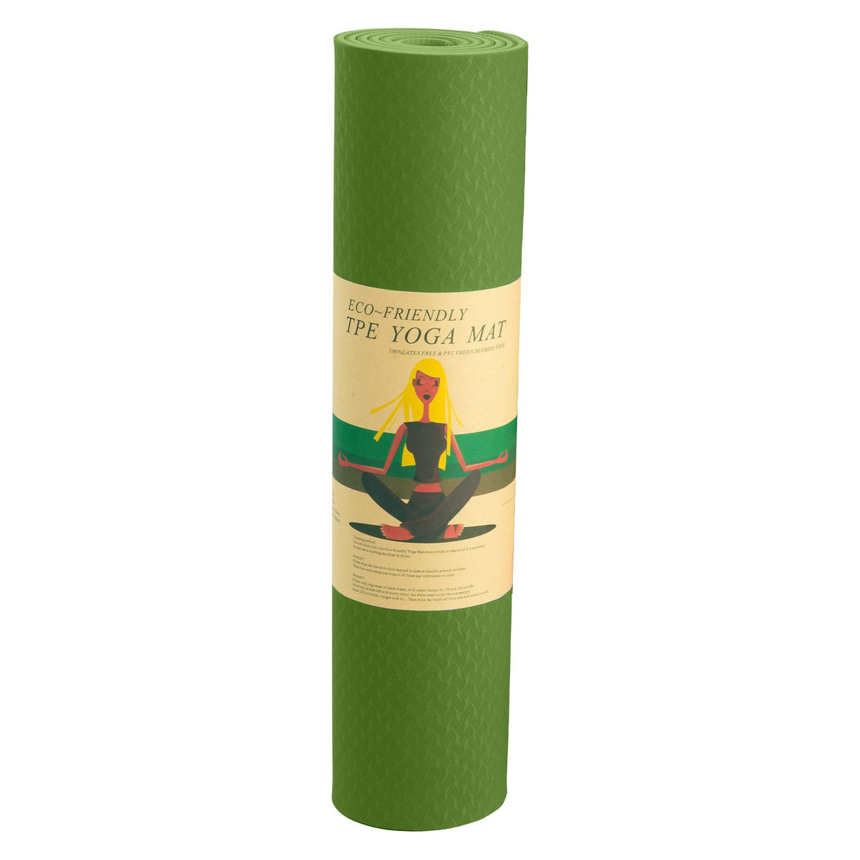 Eco-friendly Dual Layer 6mm Yoga Mat | Olive | Non-slip Surface And Carry Strap For Ultimate Comfort And Portability