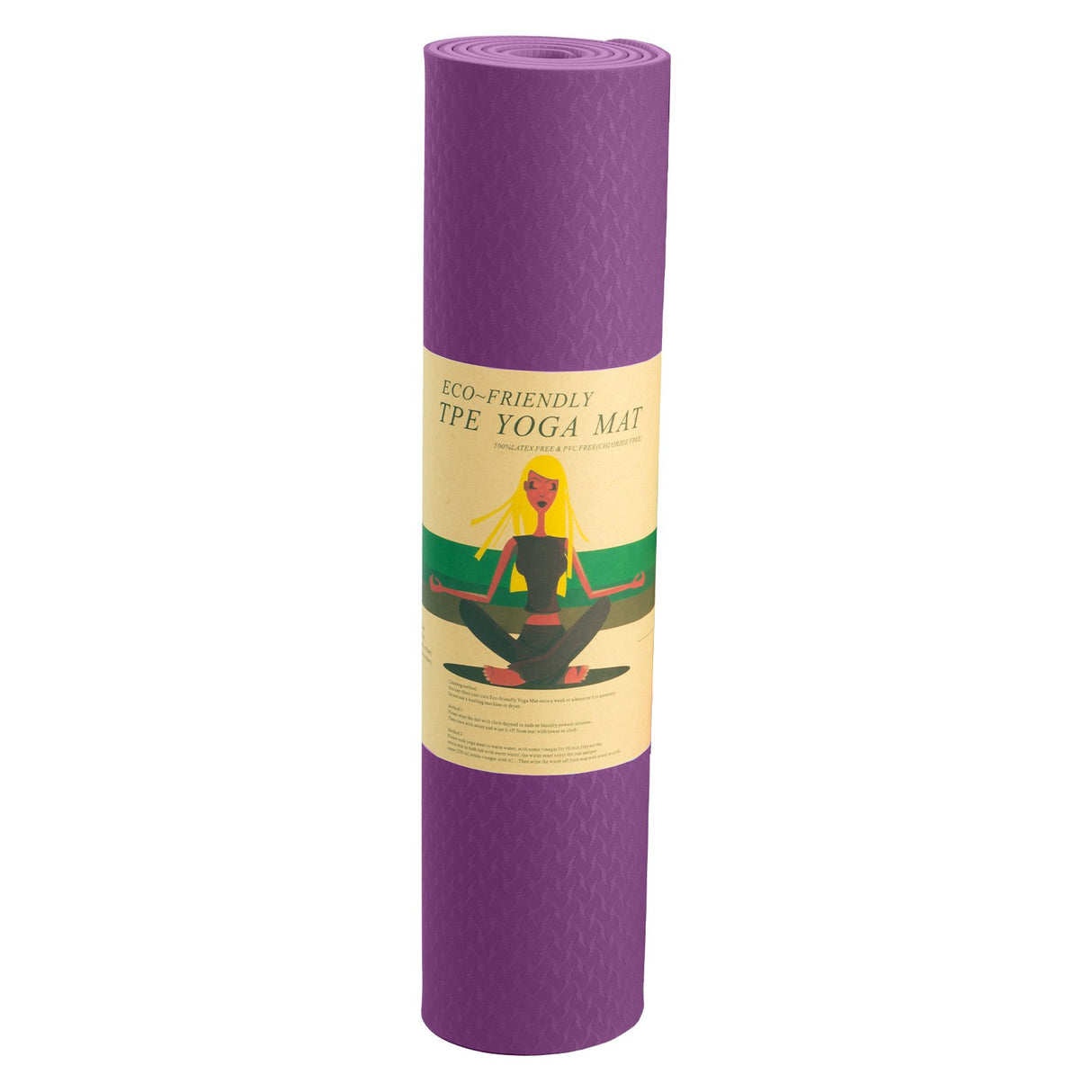 Eco-friendly Dual Layer 6mm Yoga Mat | Royal Purple | Non-slip Surface And Carry Strap For Ultimate Comfort And Portability