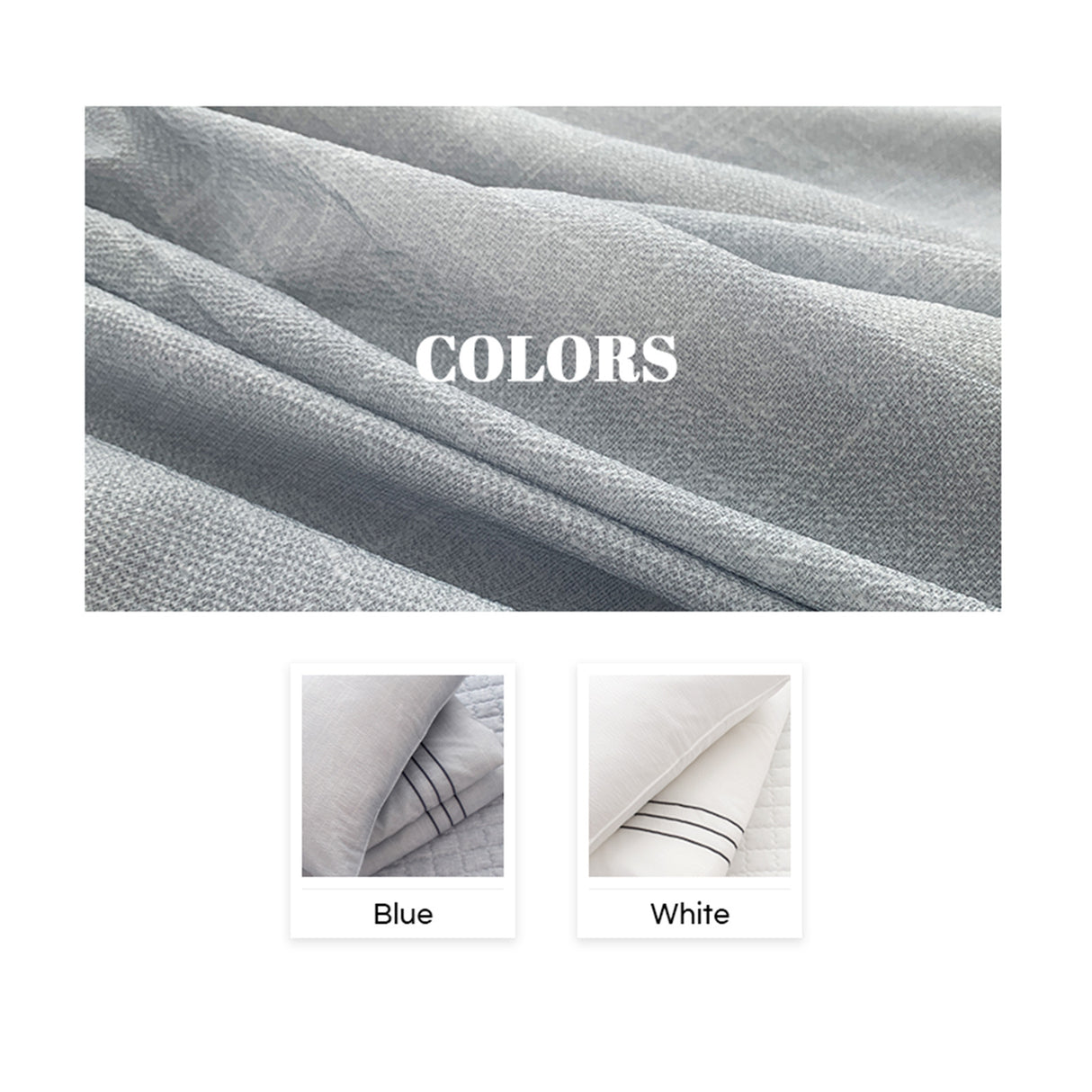 Flua Snow Comforter Set Double Cool Quilt Bedspread BLUE