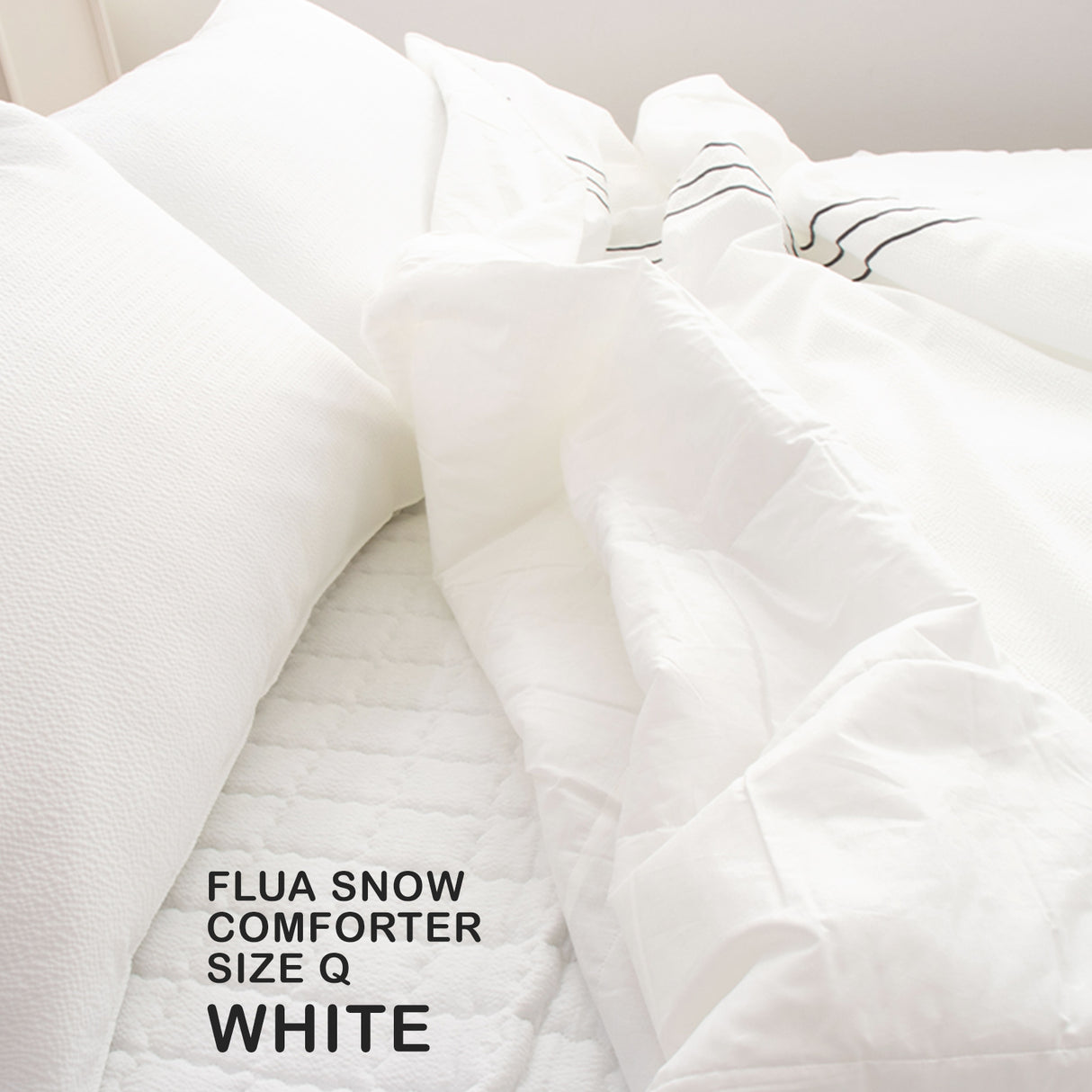 Flua Snow Comforter Set Queen Cool Quilt Bedspread WHITE