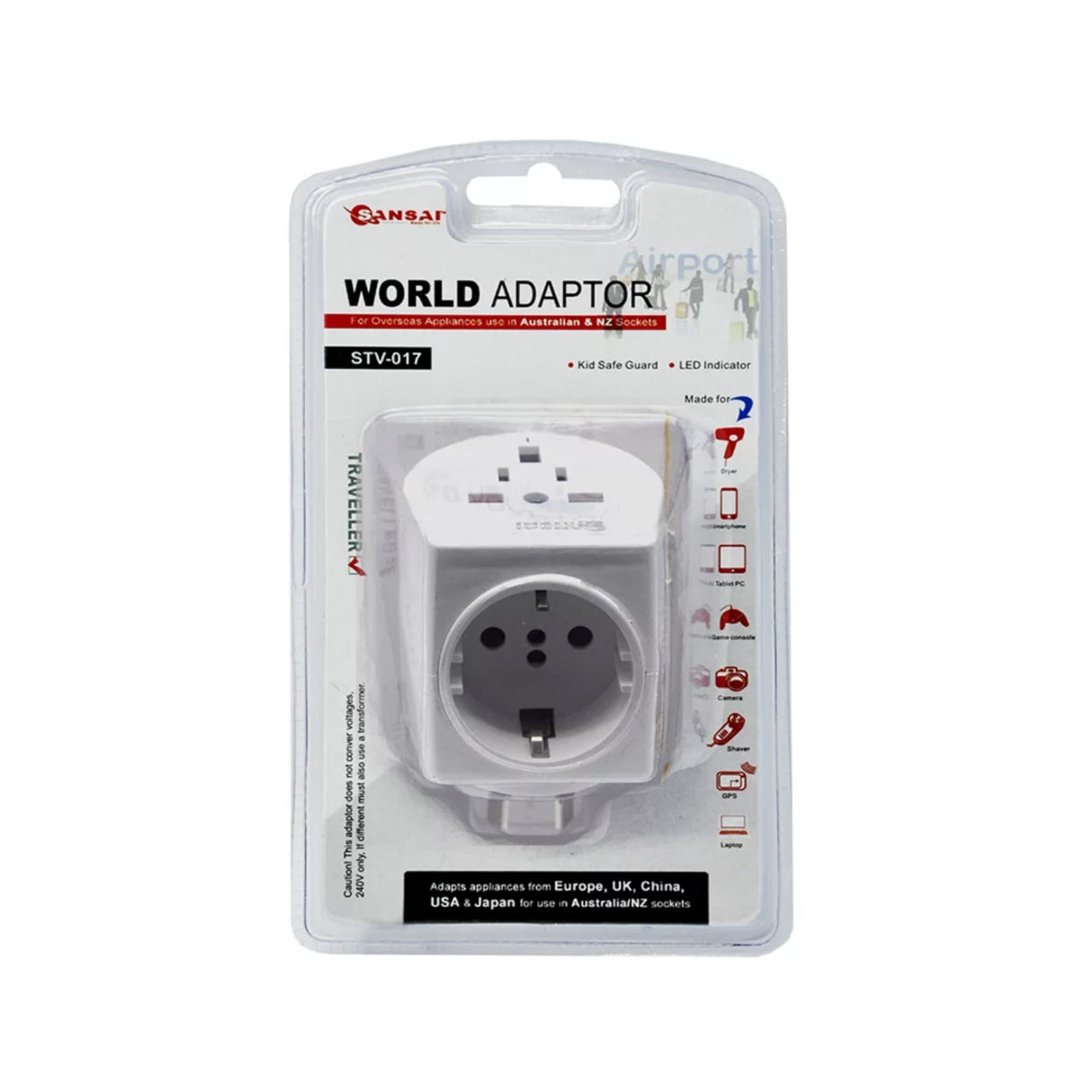 International Universal 2-Way Travel Adaptor to Australia/NZ
