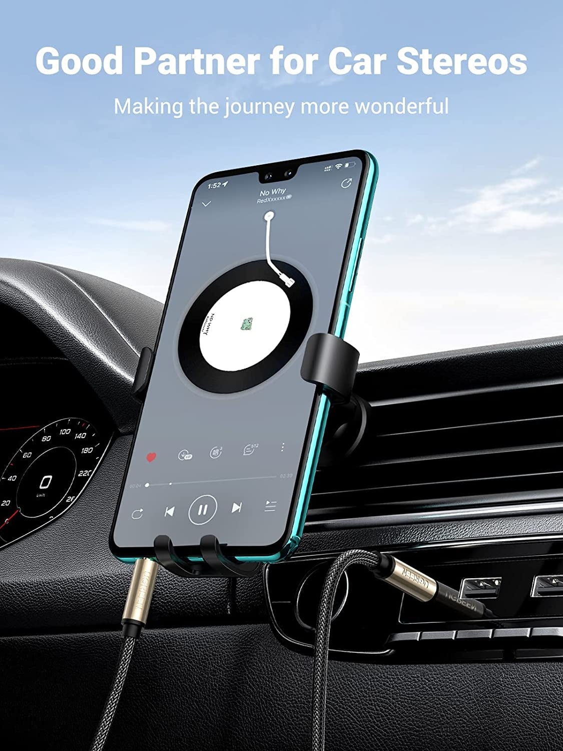 10604 3.5mm Male to Male Aux Stereo Audio Cable 2M