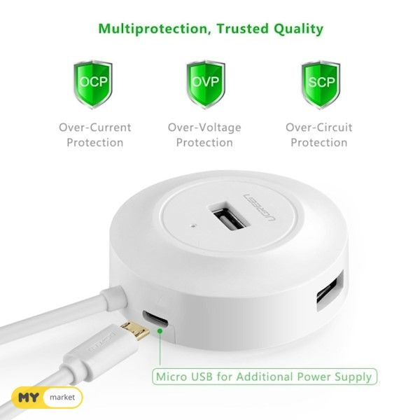 20270 USB 2.0 4-Port Hub White