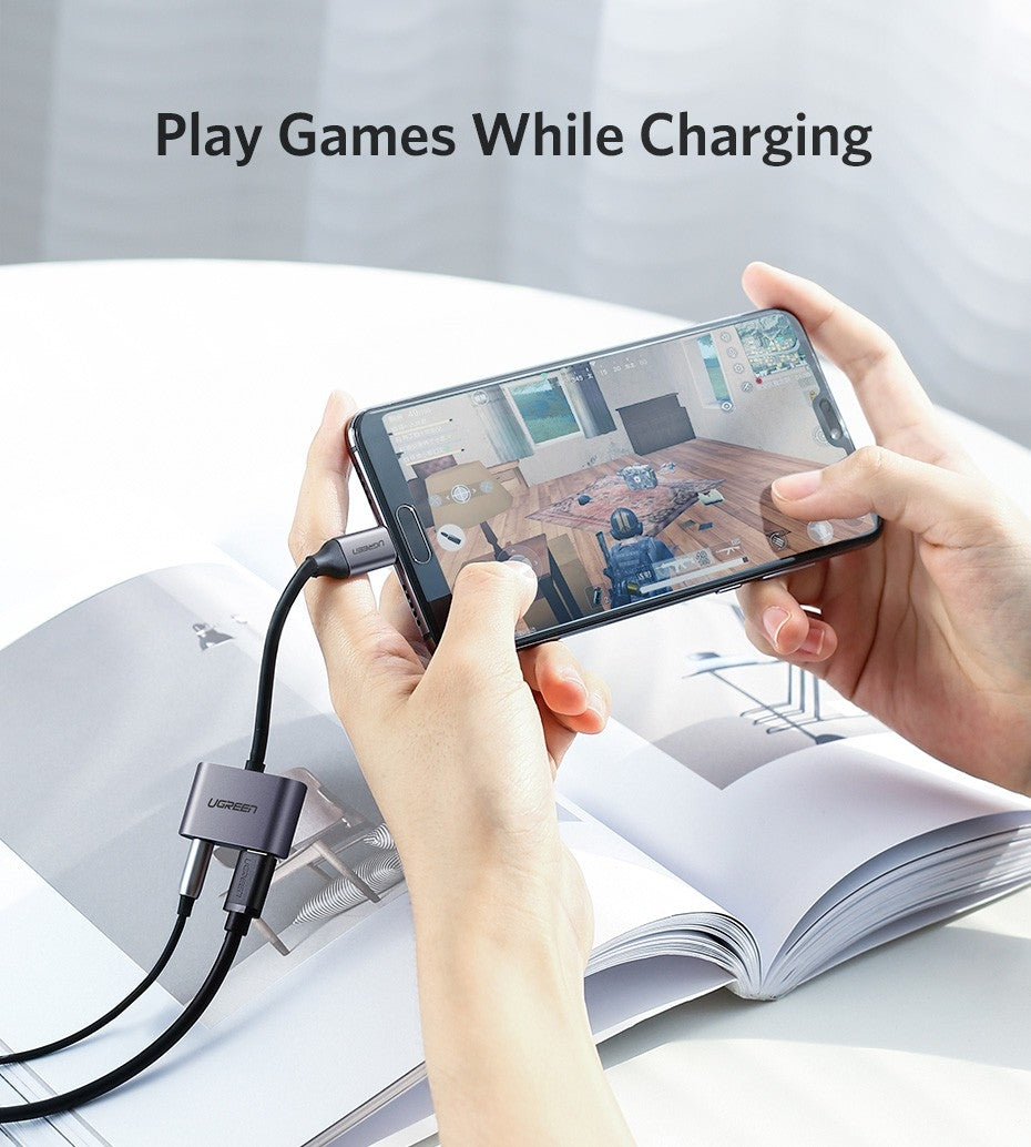 TypeC to 3.5mm Audio + TypeC Female Adapter Aluminium 50596