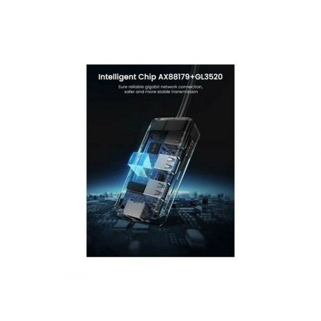 50627 USB-C to USB-A 3-Port Hub with RJ45 Gigabit Ethernet