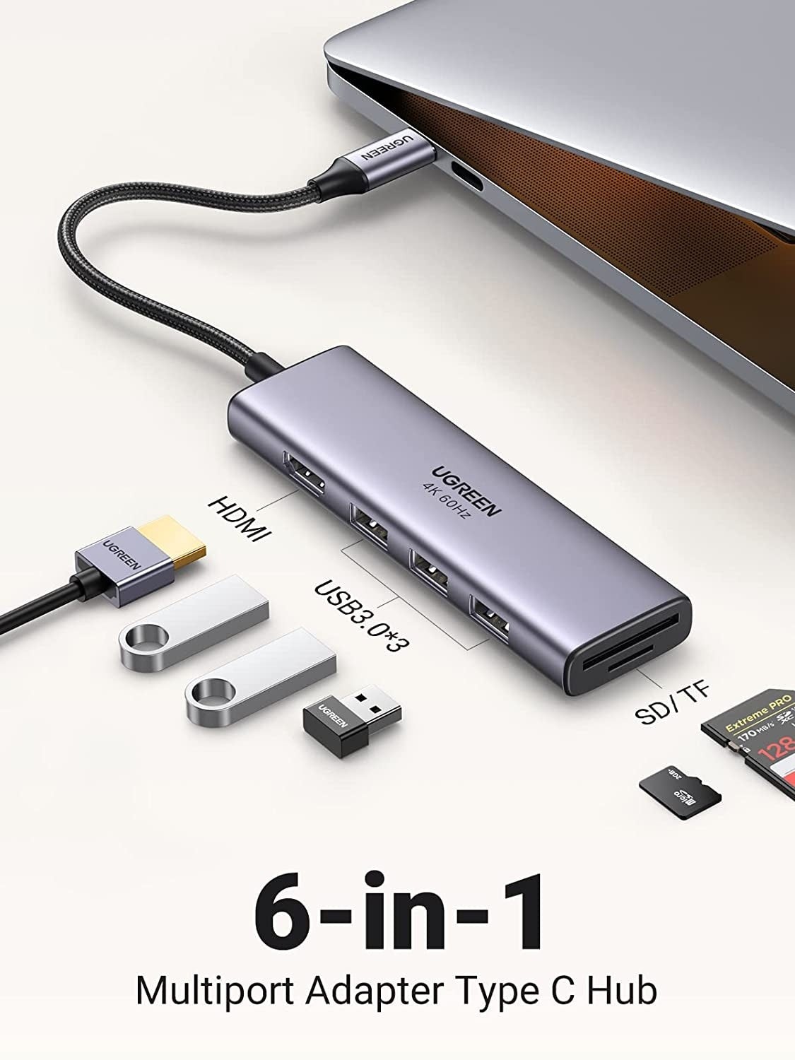 60383 Premium 6-in-1 USB-C Hub