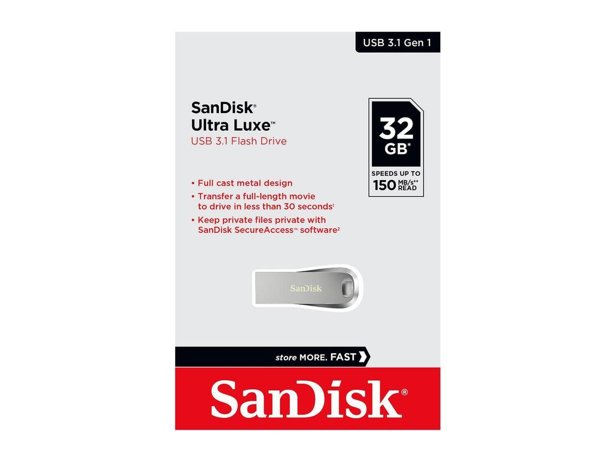 SANDISK SDCZ74-032G-G46 32G ULTRA LUXE PEN DRIVE 150MB USB 3.0 METAL