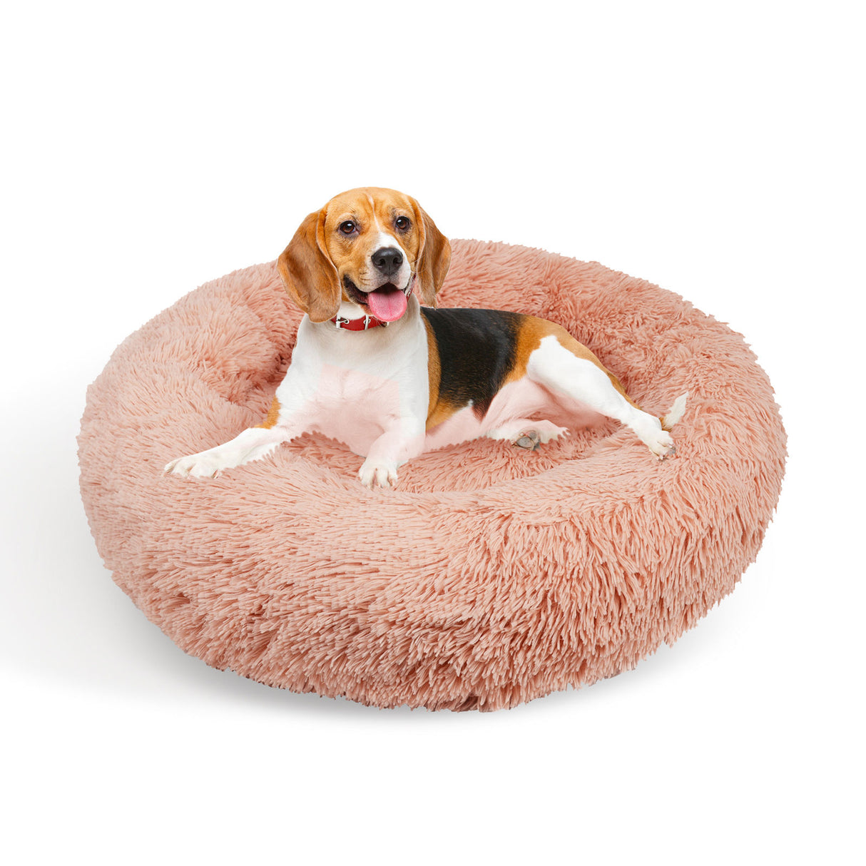 Pet Dog Bedding Warm Plush Round Comfortable Nest Comfy Sleep kennel Pink XXL