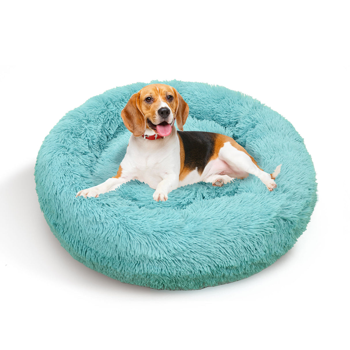 Pet Dog Bedding Warm Plush Round Comfortable Nest Comfy Sleep kennel Green 120cm