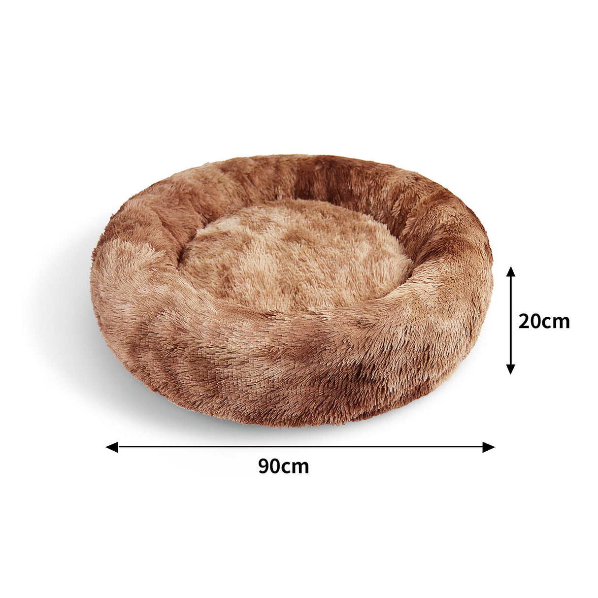 Dog Cat Pet Calming Bed Warm Soft Plush Round Nest Comfy Sleeping Kennel Cave AU