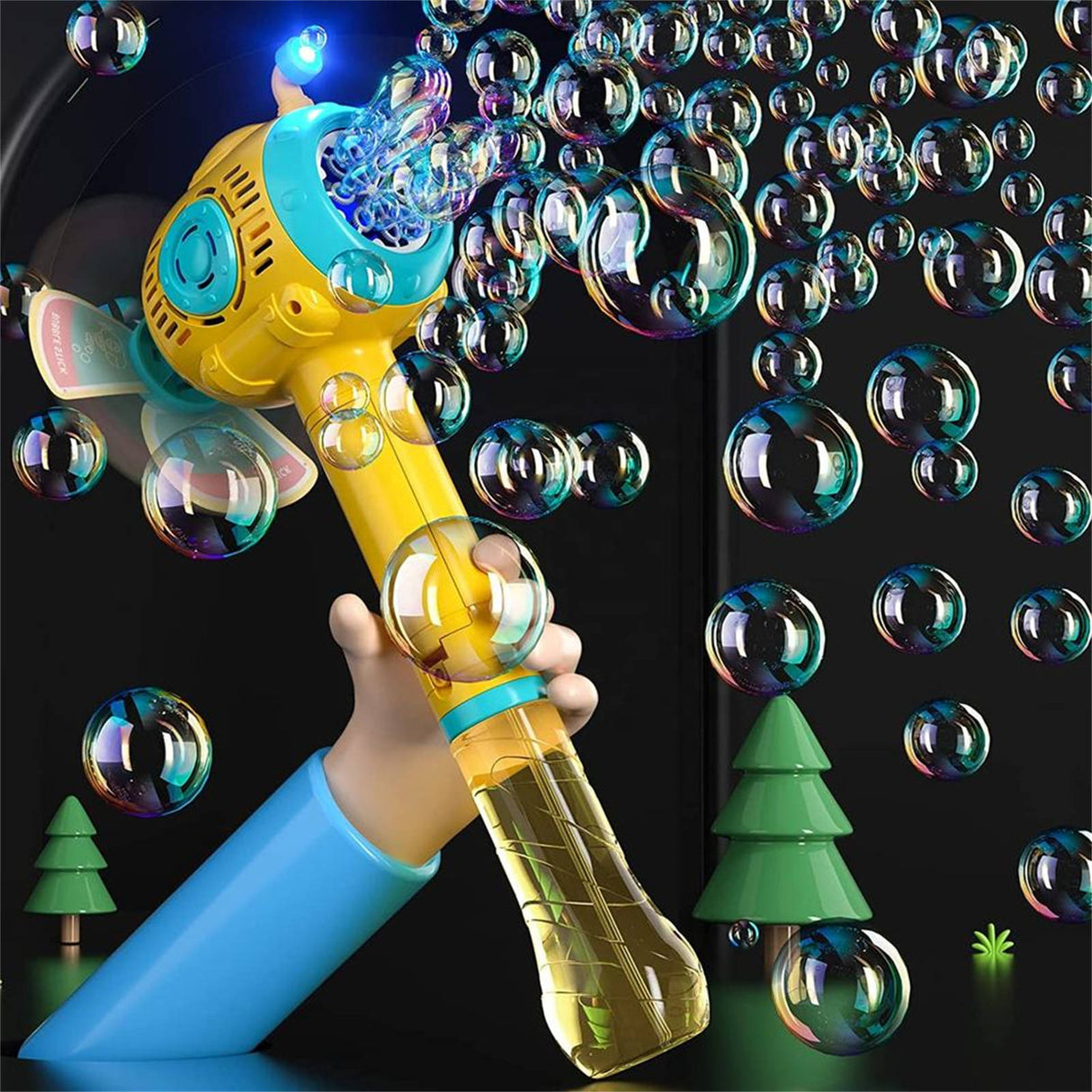 Full-Automatic Submarine Windmill Bubble Machine Children's Hand-Held Toy