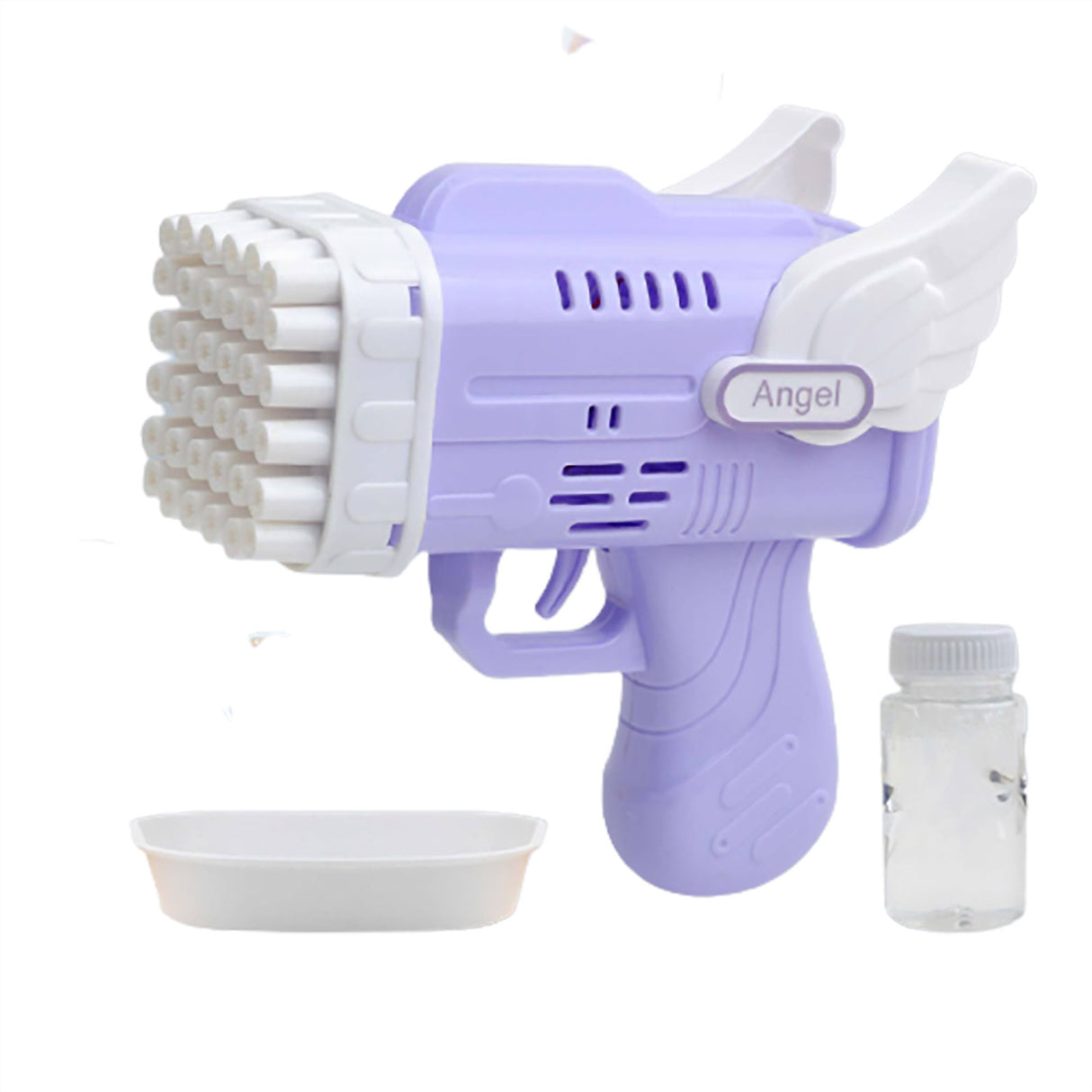 42 Hole Angel Wing Automatic Bubble Blowing Bubble Gun Launcher Toy Purple