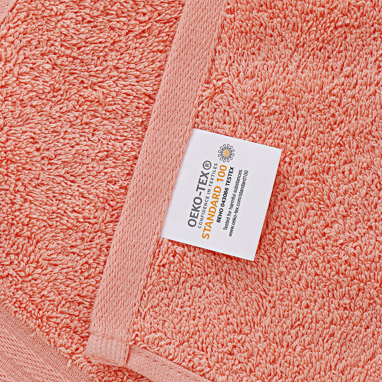 Bath Towel 4 Piece Cotton Hand Towels Set - Coral