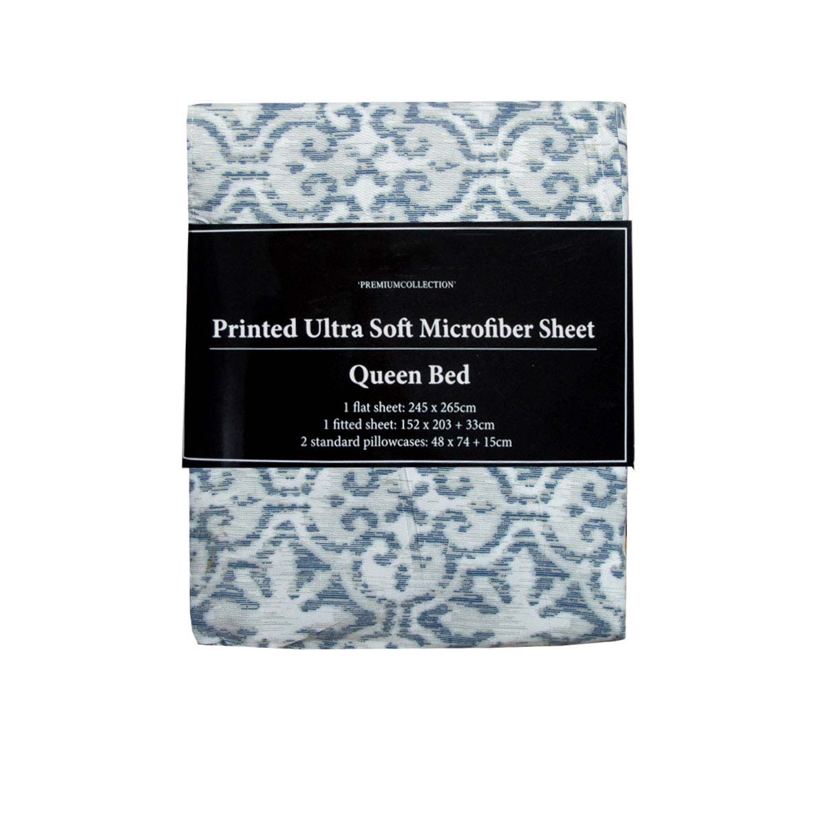 Printed Microfiber Sheet Set Single Silver Imperial