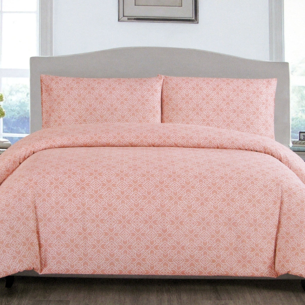 Peach Nzeppel Quilt Cover Set Queen
