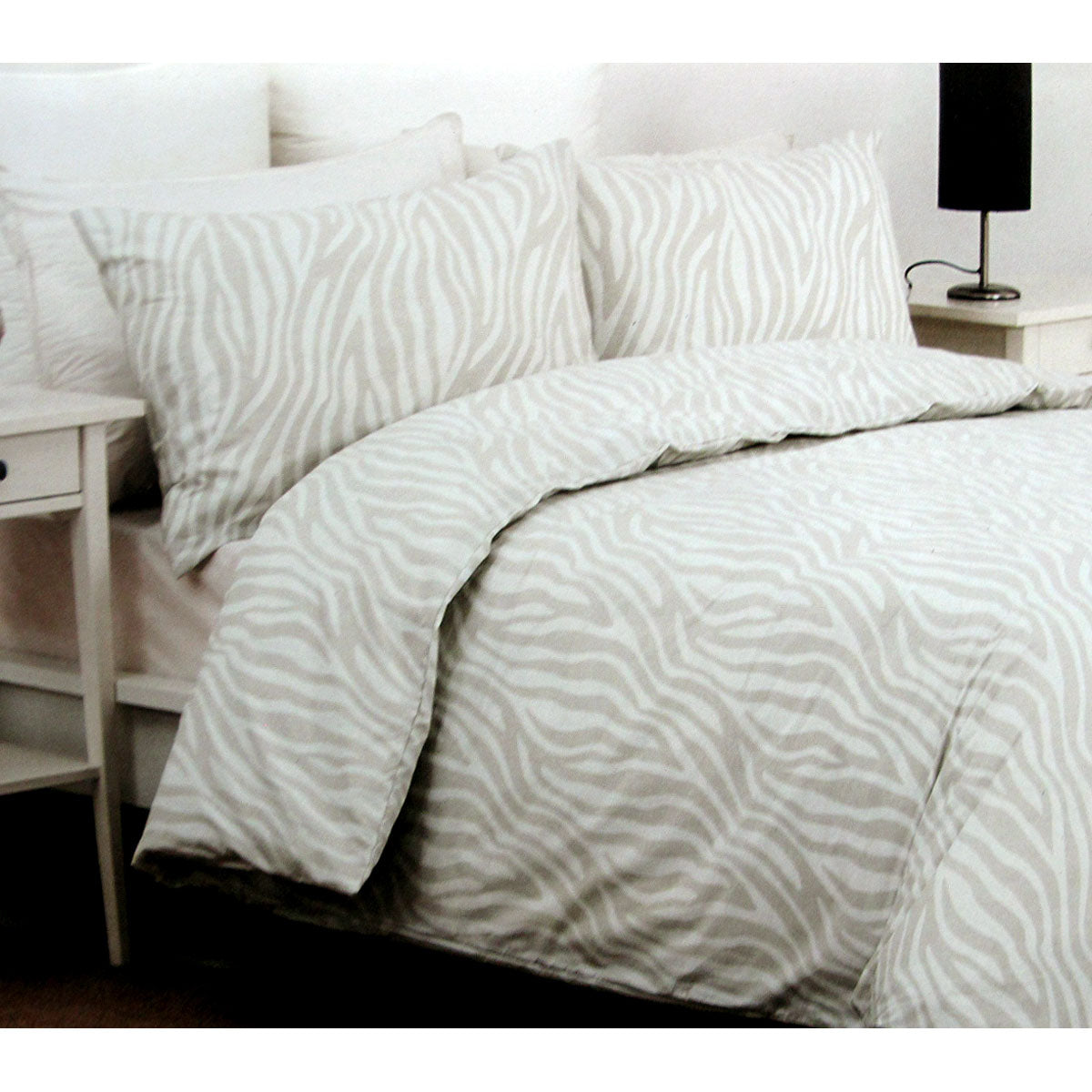 Zanzibar Zebra Easy Care Quilt Cover Set Queen