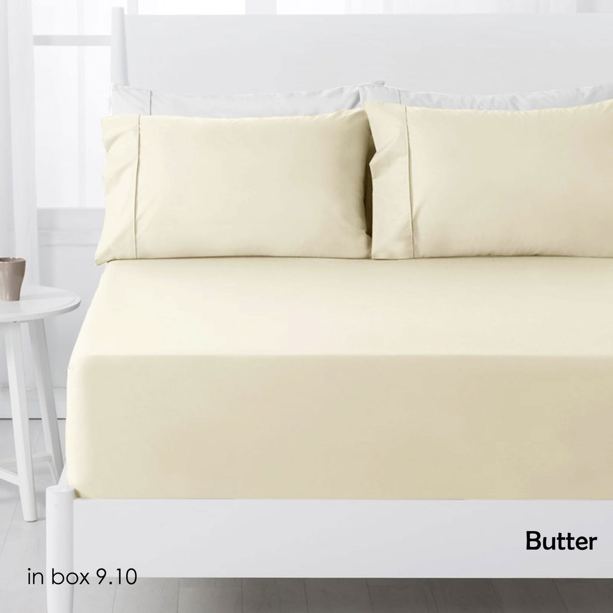 250TC Polyester Cotton Fitted Sheet Set Butter Double