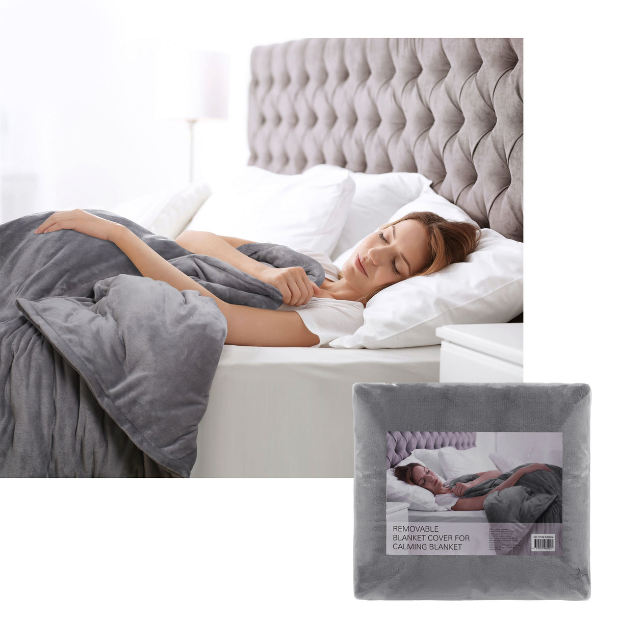 Grey Removable Blanket Cover Single
