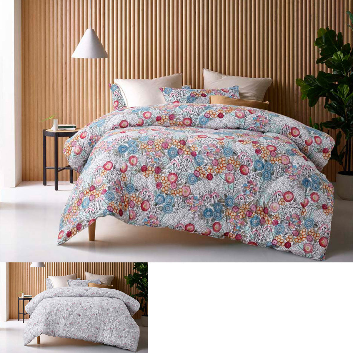 Amara Washed Cotton Printed Reversible Comforter Set King