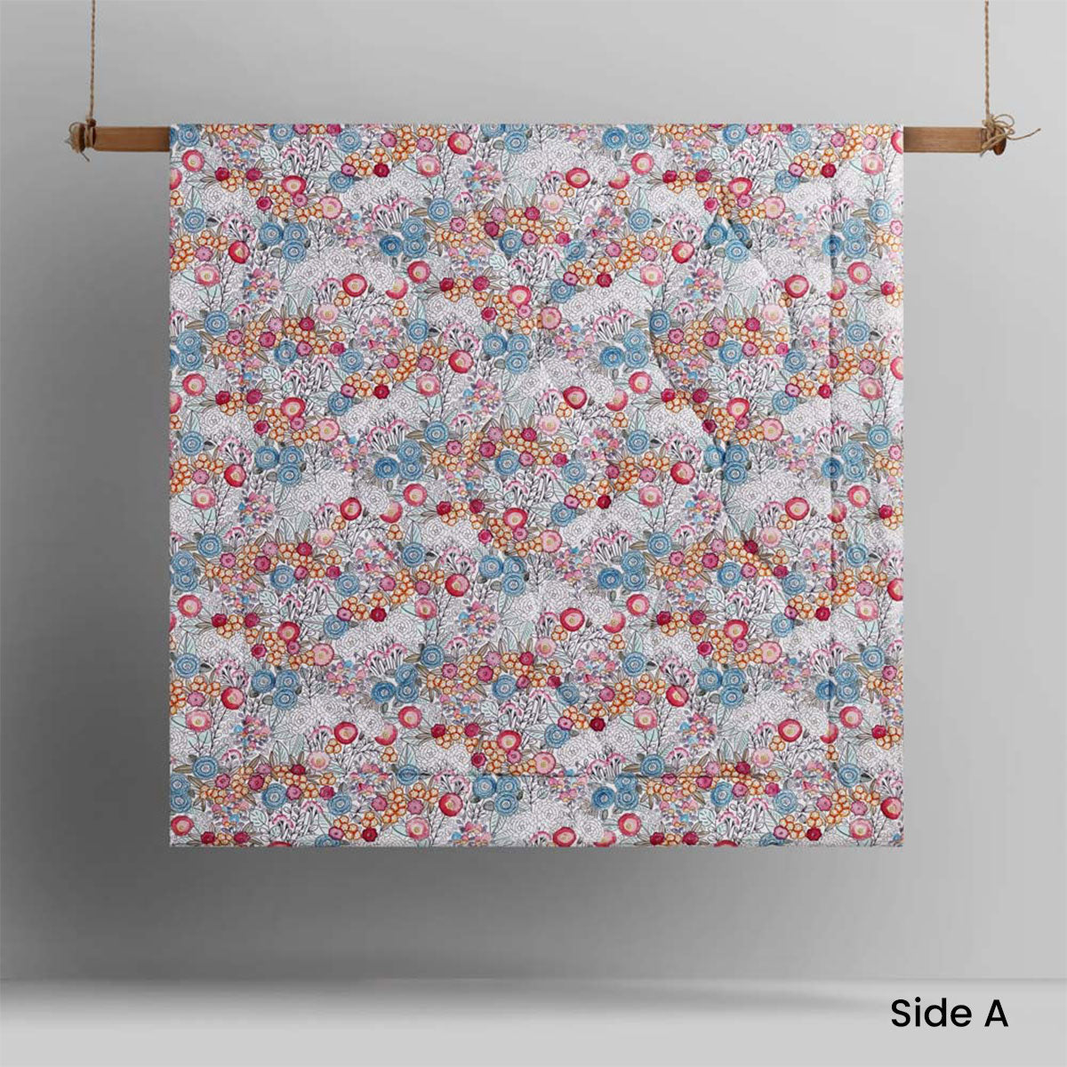 Amara Washed Cotton Printed Reversible Comforter Set Queen