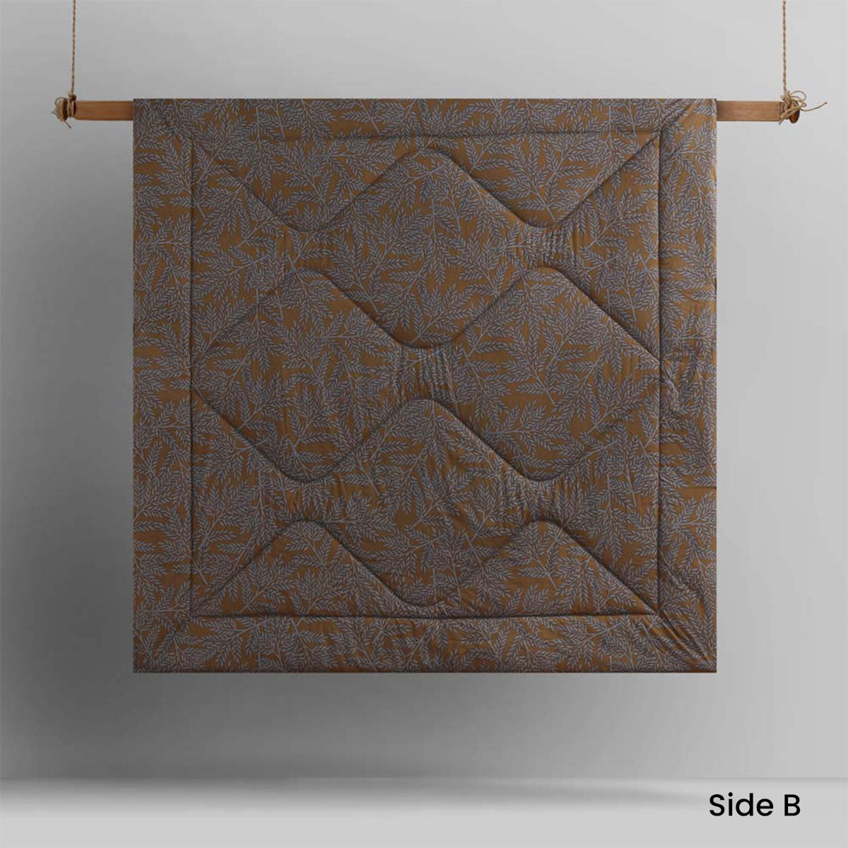 Clove Washed Cotton Printed Reversible Comforter Set King