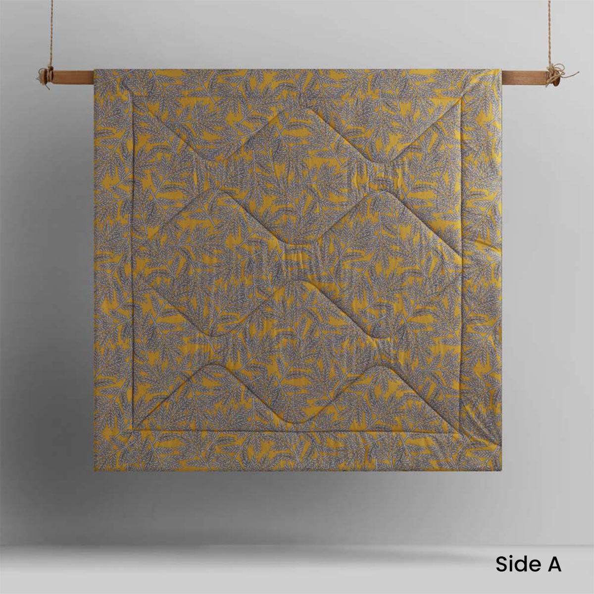 Clove Washed Cotton Printed Reversible Comforter Set Queen