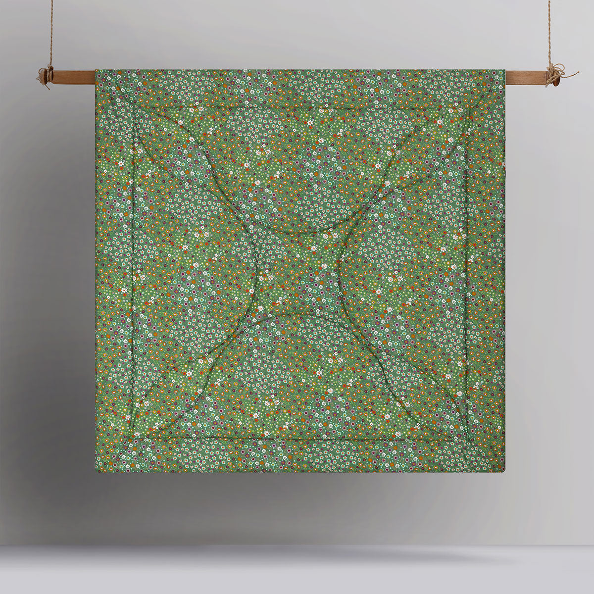 Lisa Green Washed Cotton Printed 3 Piece Comforter Set Queen