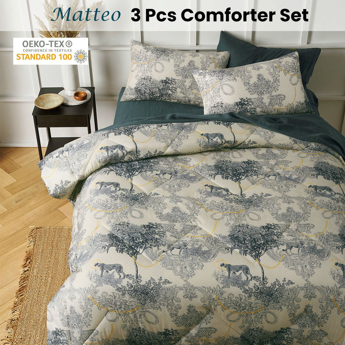 3 Piece Matteo Comforter Set Queen