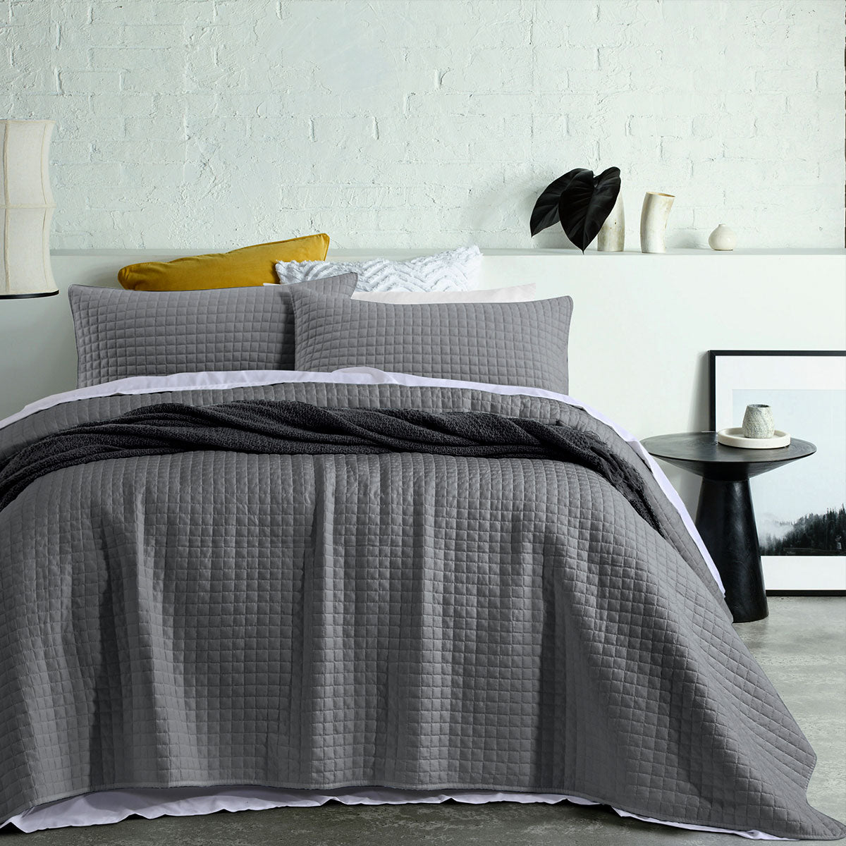 Zane Charcoal Coverlet Set Queen/King