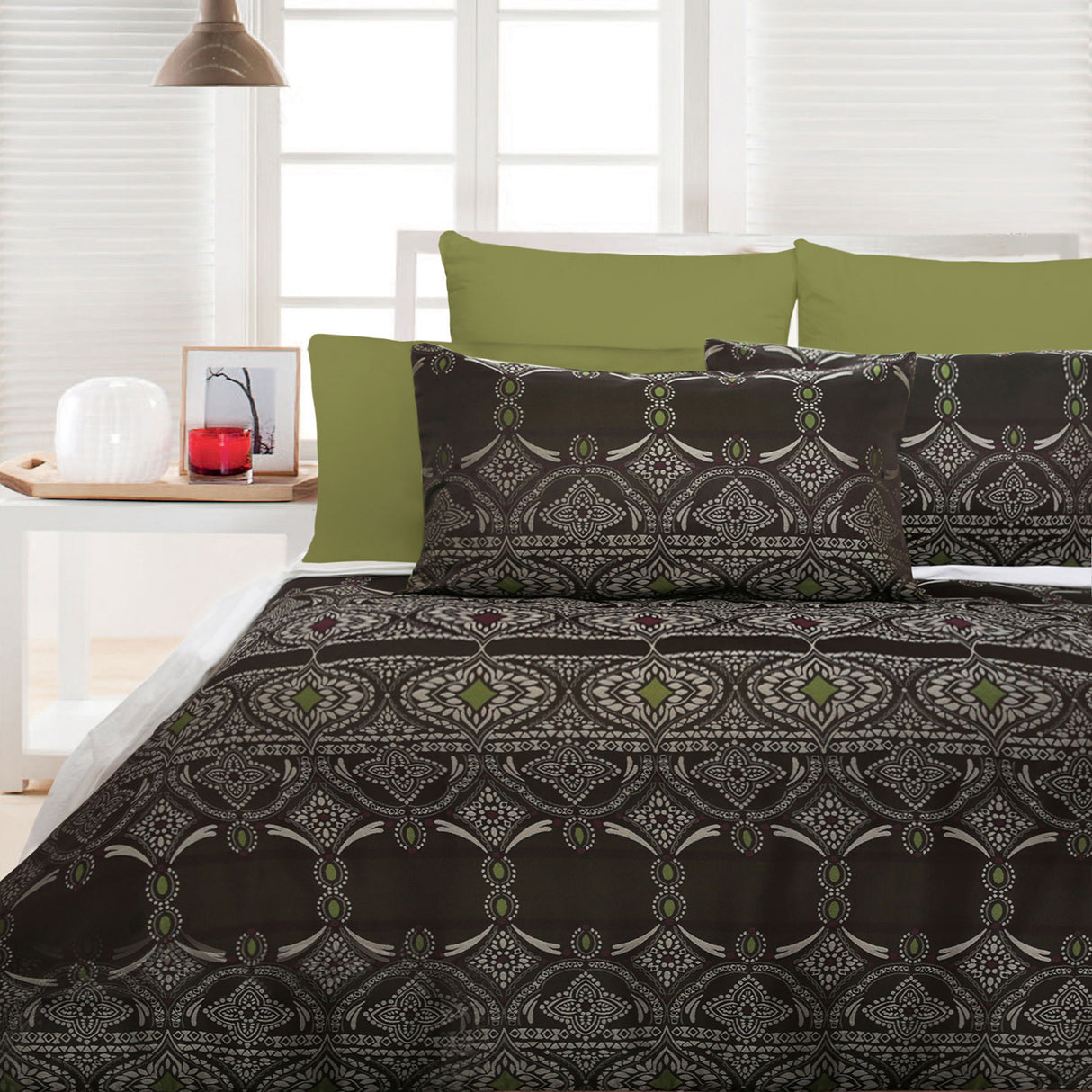 Bosa Green Quilt Cover Set - King