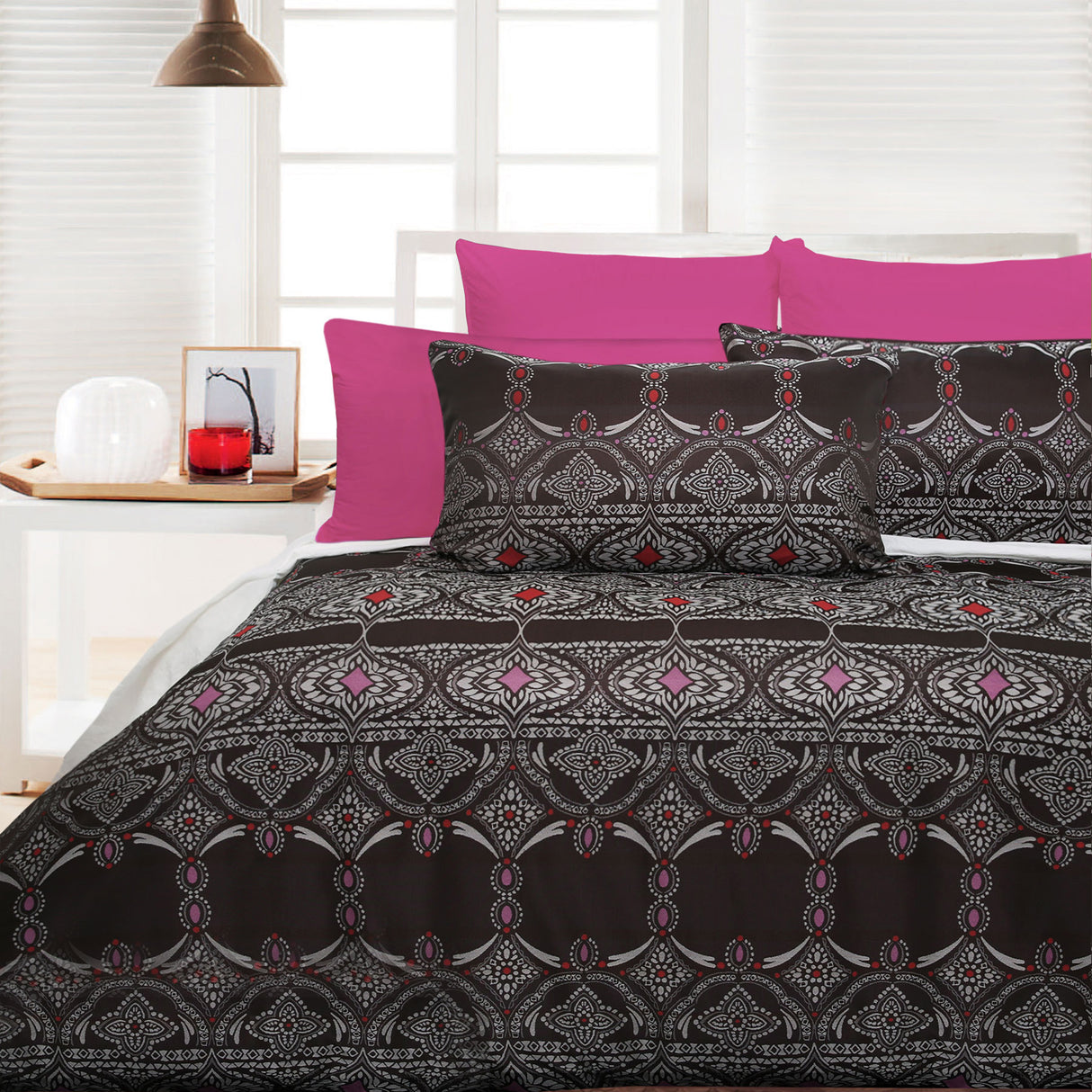 Bosa Pink Quilt Cover Set - King