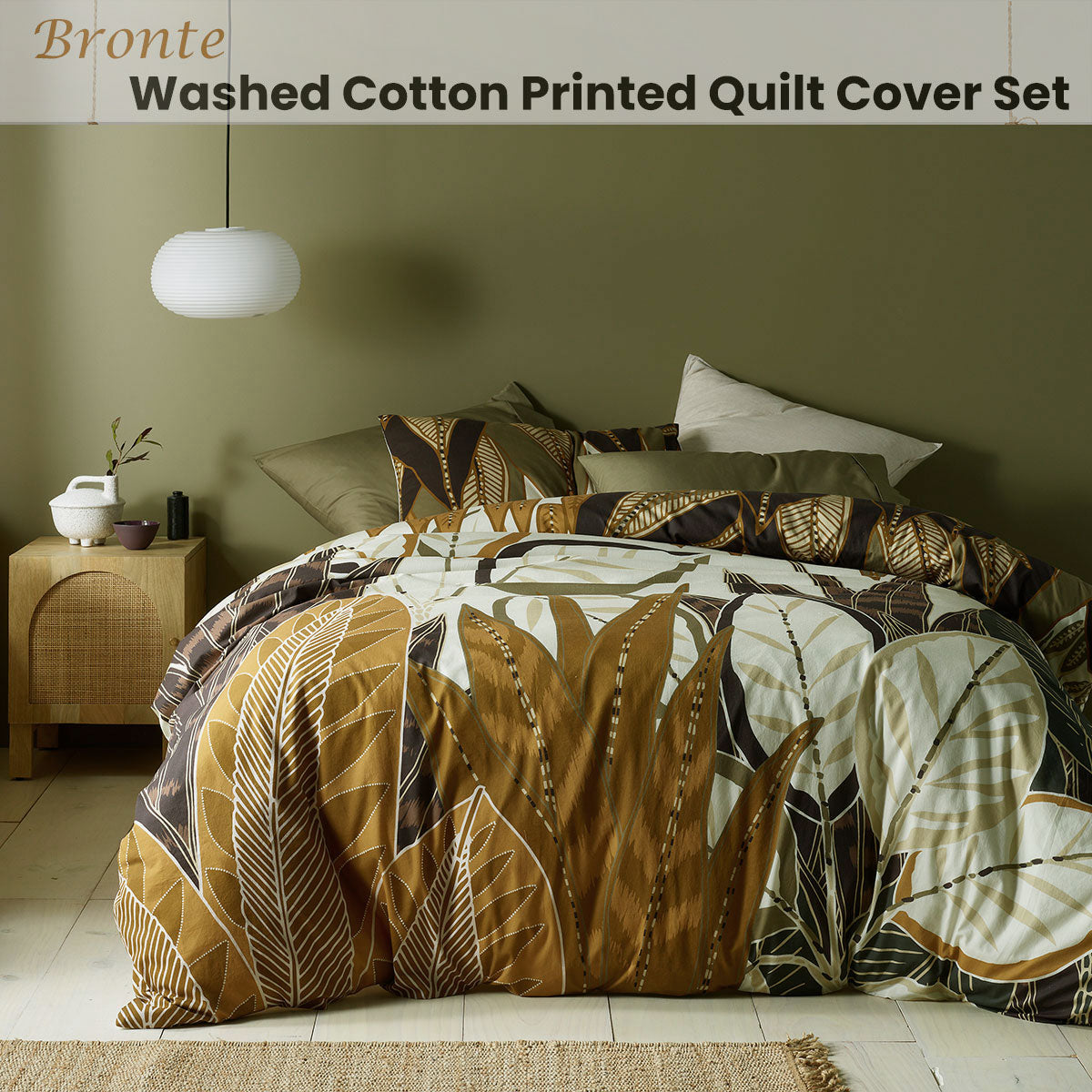Bronte Washed Cotton Printed Quilt Cover Set King