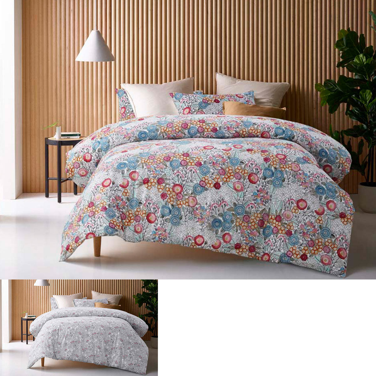 Amara Washed Cotton Printed Reversible Quilt Cover Set Queen