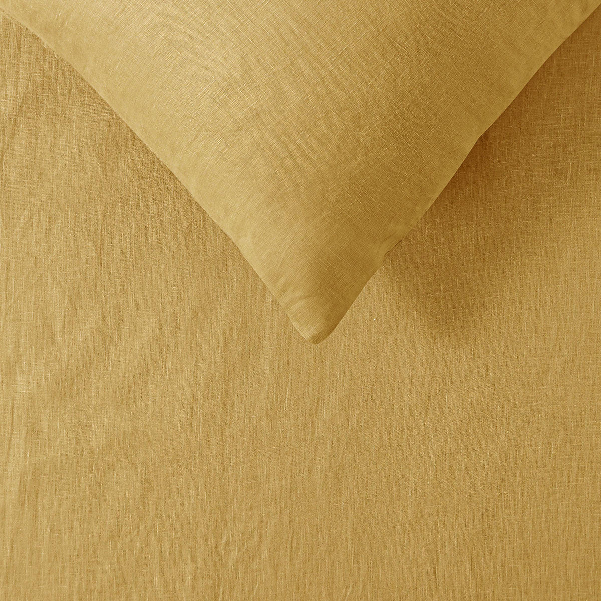 100% Linen Ochre Quilt Cover Set Double
