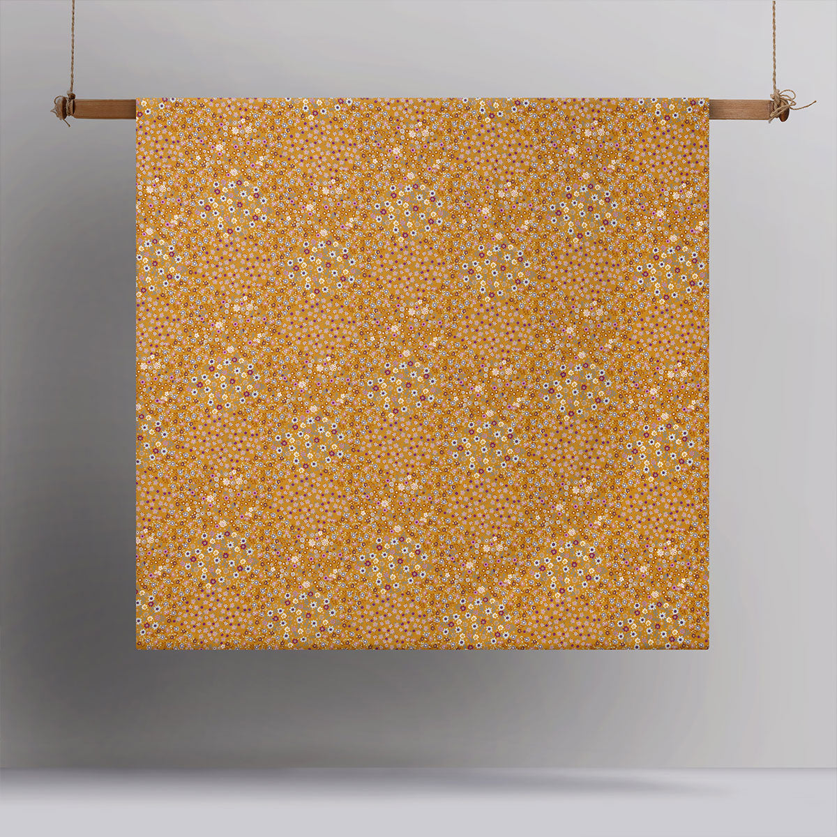 Lisa Ochre Washed Cotton Printed Quilt Cover Set Queen