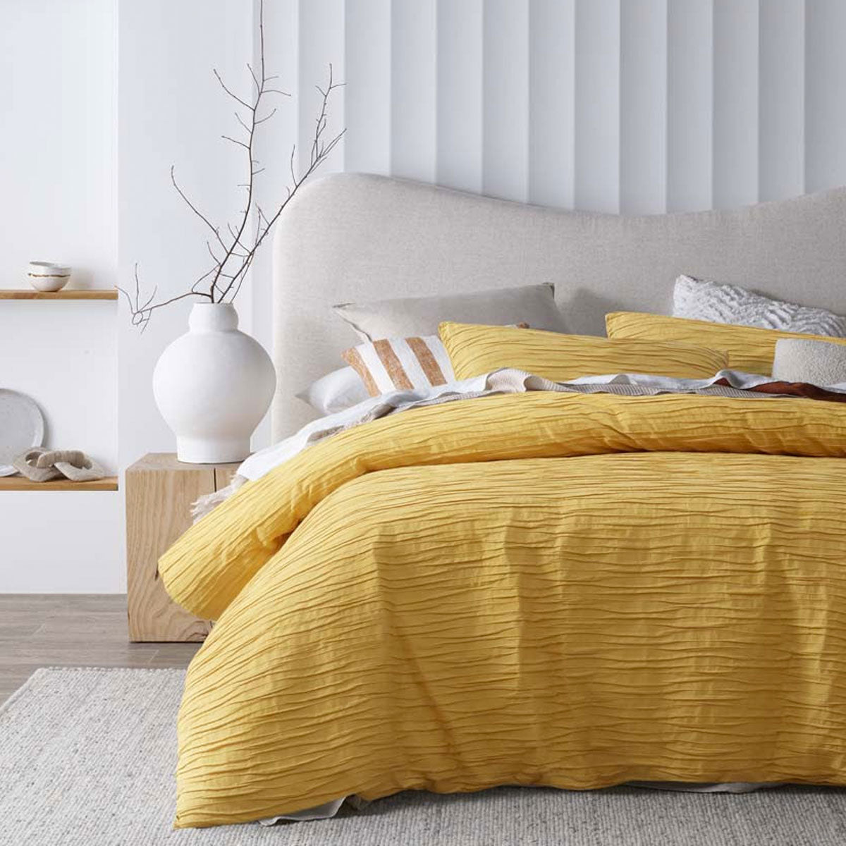 Malvern Ochre Cotton Quilt Cover Set King