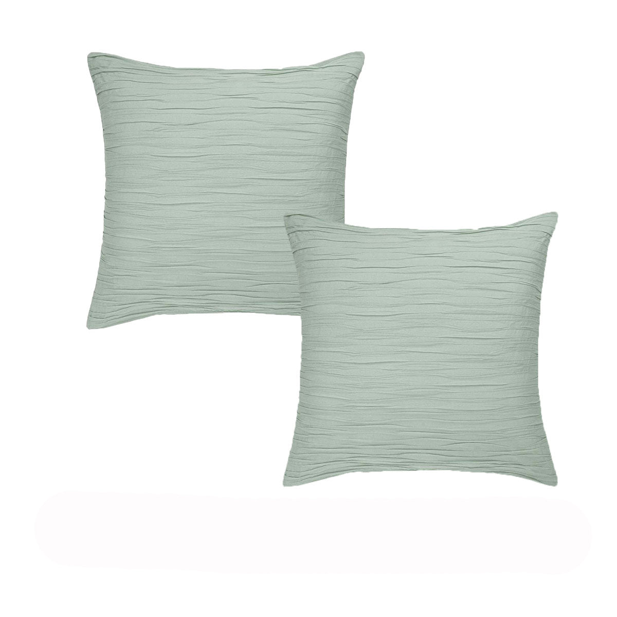 Pair of Malvern Sage Cotton European Pillowcases 65 x 65cm