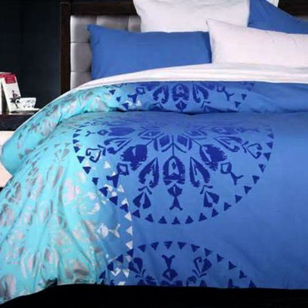 Navajo Blue Quilt Cover Set Single
