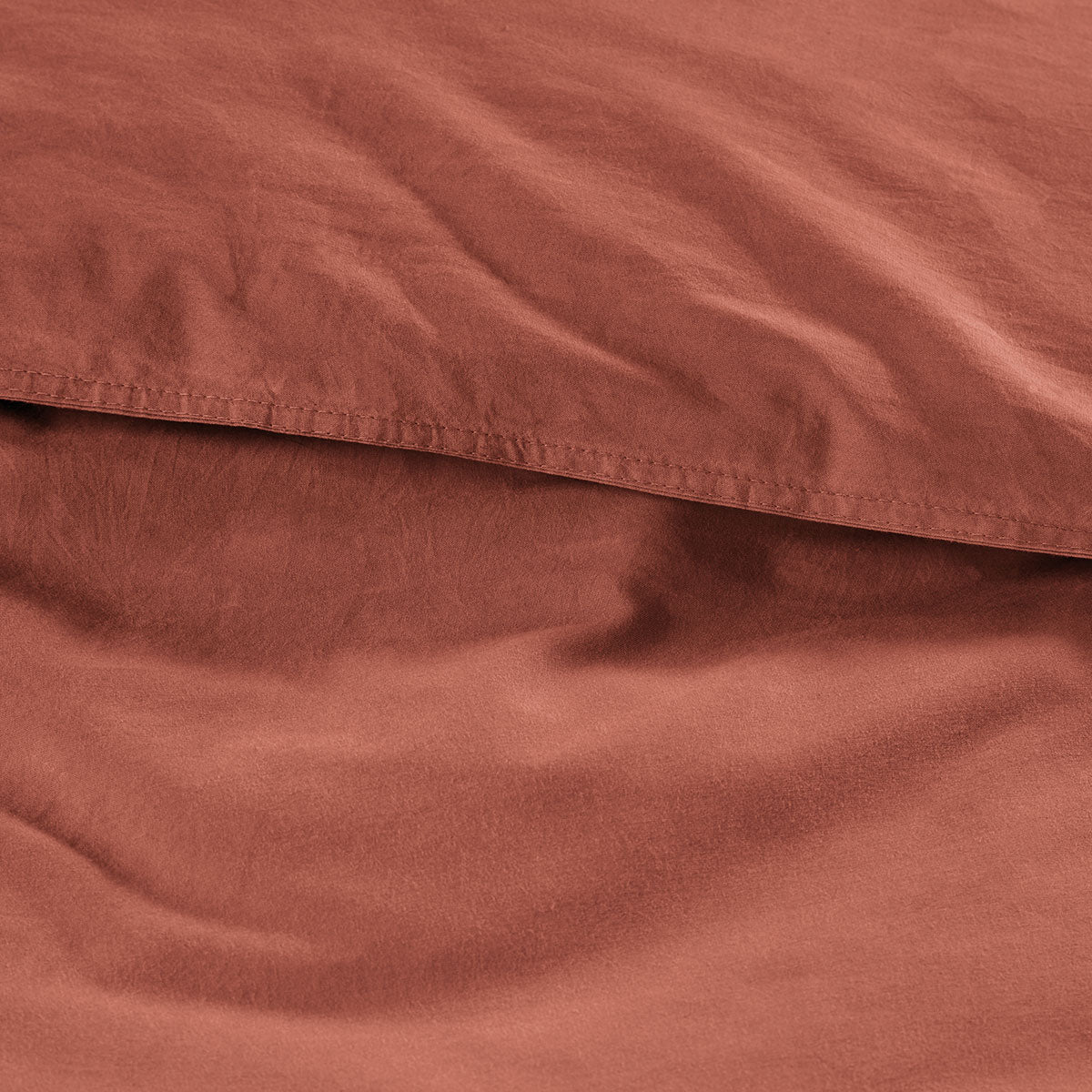 Organic Cotton Basic Terracotta Quilt Cover Set Super King