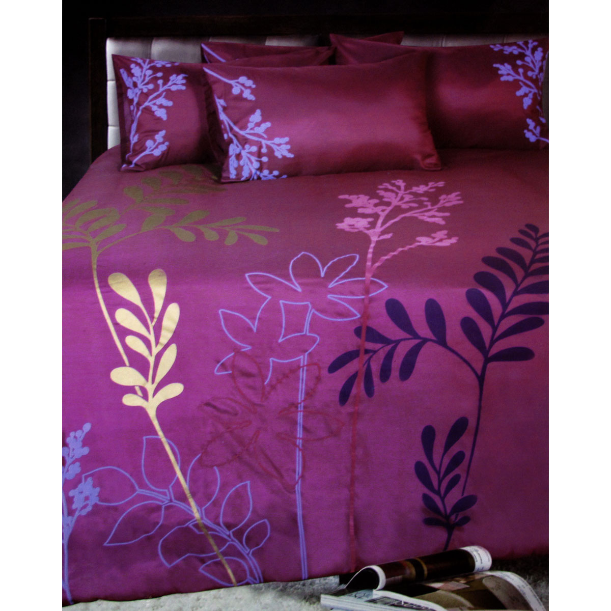 Savannah Plum Quilt Cover Set Double