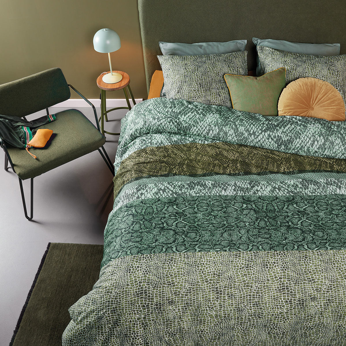 Skin Green Cotton Quilt Cover Set Queen